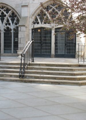 Lannonstone Steps with Wrought-Iron Railing